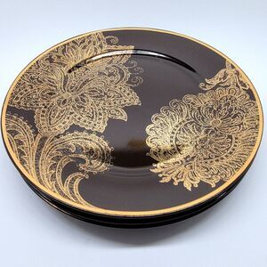 Target Holiday 07 Golden Holidays 10.5" Dinner Plates Bundle of 3